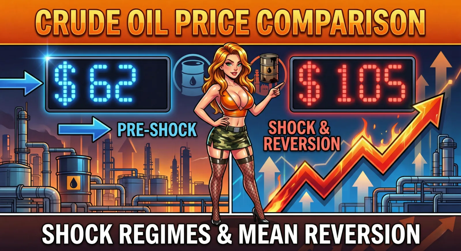 Infografía de shock y reversión del petróleo